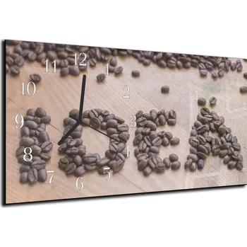 Hodiny Glasdekor Nástěnné hodiny 30x60cm nápis zrna kávy Idea Materiál: plexi