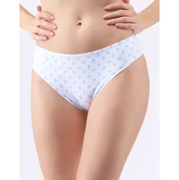 Kalhotky GINA dámské kalhotky klasické v nadměrných velikostech, nadměrné, šité, s potiskem 11090P bílá cukrová 58/60