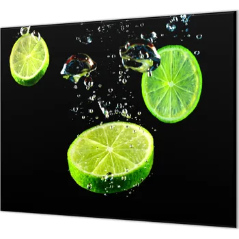 Příslušenství pro sporák Glasdekor Ochranná deska sporák limety na černém Rozměr V/Š: 52x60 cm, Lepení na zeď: Bez lepení na zeď
