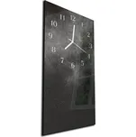 Glasdekor Nástěnné hodiny 30x60cm stříbrný třpyt na černém Materiál: plexi