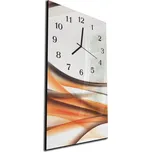 Glasdekor Nástěnné hodiny 30x60cm hnědo oranžová vlna Materiál: kalené sklo