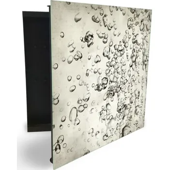 Skříňka na klíč Glasdekor skříňka na klíče - bubliny vody Otevírání: Levé, Barva skříňky: Černá