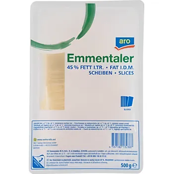 ARO Emmentaler sýr 45% plátky 500g