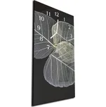Glasdekor Nástěnné hodiny 30x60cm abstraktní silueta listů Materiál: kalené sklo