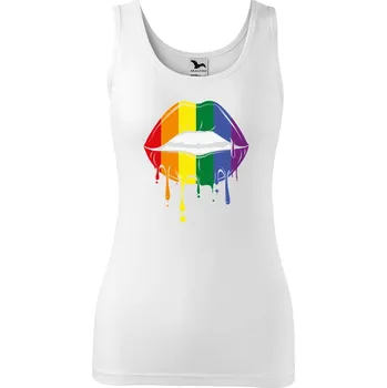 Dámské tílko s potiskem Pride ústa Velikost: XS, Barva: Bílá