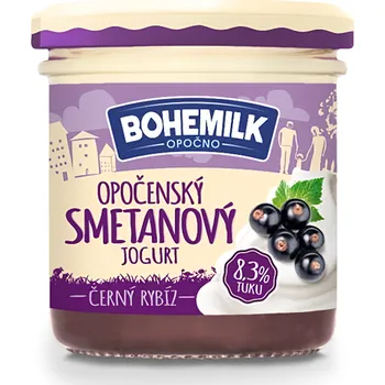 Bohemilk Opočenský smetanový jogurt černý rybíz 150g