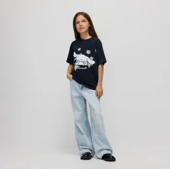 Dívčí oblečení Reserved - Tričko Cinnamoroll - černý - 508FT-99X - 508FT-99X-158