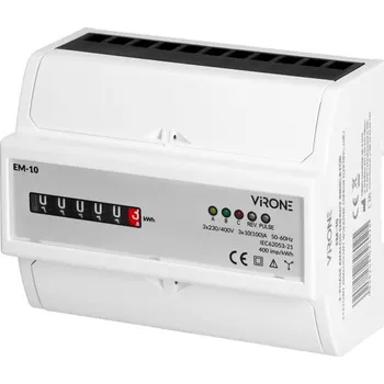 Hütermann Elektroměr na DIN lištu třífázový mechanický měřič spotřeby wattmetr VIRONE-10