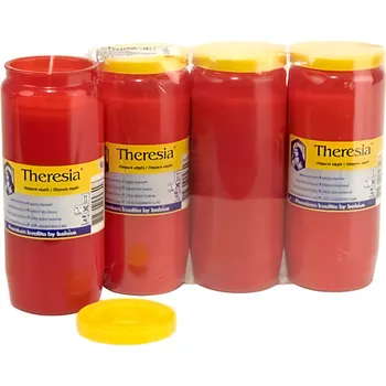 Svíčka Theresia Svíčka hřbitovní olejová 220g červená 4ks