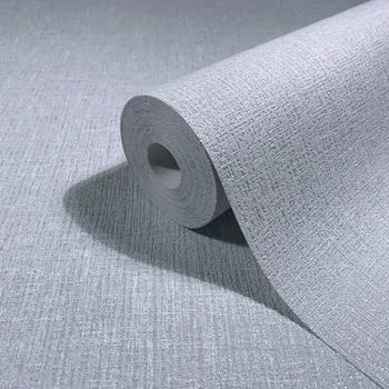 Tapeta Tapeta se strukturou pytloviny, světle modré, perleťově bílé odstíny