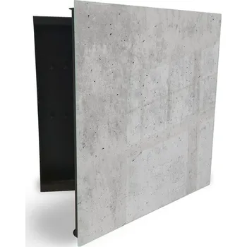 Skříňka na klíč Glasdekor skříňka na klíče - textura šedého betonu Otevírání: Pravé, Barva skříňky: Černá