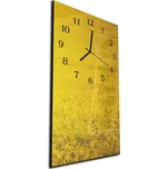 Glasdekor Nástěnné hodiny 30x60cm zlaté květy řepky Materiál: plexi