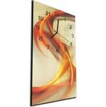 Glasdekor Nástěnné hodiny 30x60cm abstraktní sytě oranžová vlna Materiál: kalené sklo