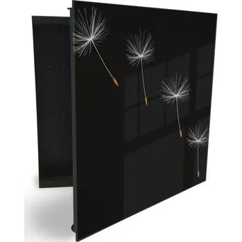 Skříňka na klíč Glasdekor skříňka na klíče - letící semena pampelišky Otevírání: Levé, Barva skříňky: Bílá