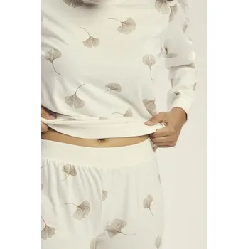 Dámské pyžamo Dámské dlouhé pyžamo Esotiq Cervia Krémová S