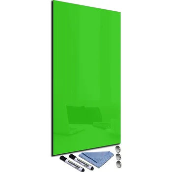 Kancelářský nábytek Magnetická skleněná tabule 110x55cm Barva: Jasně zelená RAL6018, Rozměr V/Š: 55x110cm