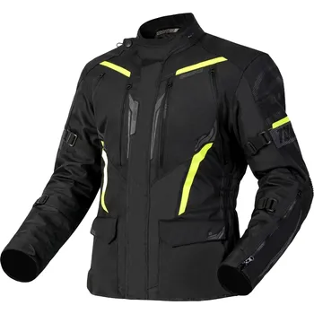 Moto bunda Bunda na motocykl Ozone Tour III černo-antracitovo-fluo žlutá 3XL