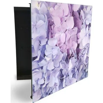 Skříňka na klíč Glasdekor skříňka na klíče - detail květy šeříku Otevírání: Pravé, Barva skříňky: Bílá