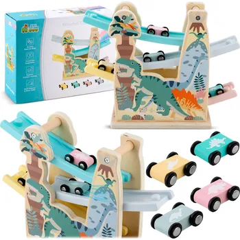 Dřevěná hračka Dřevěná hračka skluzavka s autíčky RK-867 Ricokids