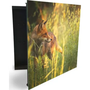 Skříňka na klíč Glasdekor skříňka na klíče - liška v přírodě Otevírání: Levé, Barva skříňky: Bílá