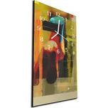 Glasdekor Nástěnné hodiny 30x60cm abstraktní barevná olejomalba Materiál: plexi