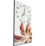 Glasdekor Nástěnné hodiny 30x60cm oranžový abstraktní květ Materiál: kalené sklo