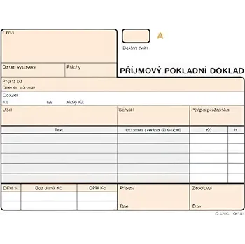 Tiskopis Optys Příjmový pokladní doklad číslovaný samopropisovací 5ks