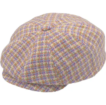 Čepice Fiebig - Headwear since 1903 Pánská objemná 8-dilná vlněná bekovka Apple Green - Fiebig - Harris Tweed Velikost: 55 cm (S)