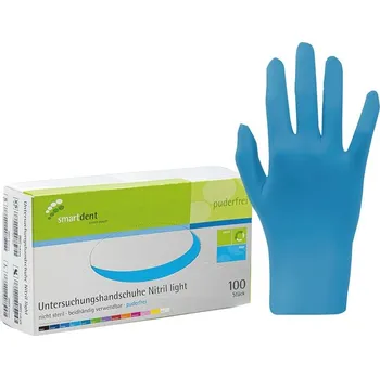 Vyšetřovací rukavice smartdent smart Nitrilové Rukavice Light Bez Pudru Modrá XS 100ks