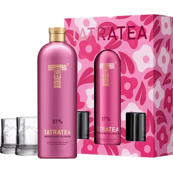 Likér Tatratea Hibiscus & Red 2025 se 2 sklenicemi 37% 0,7l (darčekové balenie 2 poháre)