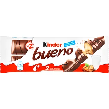 Čokoládová tyčinka Kinder Bueno oplatka s čokoládovou polevou a mléčnou lískooříškovou náplní 2x21,5g 43g