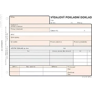 Tiskopis Optys Výdajový pokladní doklad nečíslovaný 100 listů 5ks