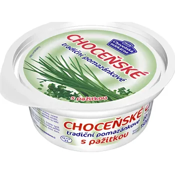 Přepuštěné máslo Choceňská Mlékárna Choceňské tradiční pomazánkové s pažitkou 150g