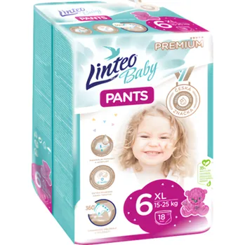 Plenkové kalhoty Linteo Baby Pants Premium XL (15–25 kg), vel. 6 18ks
