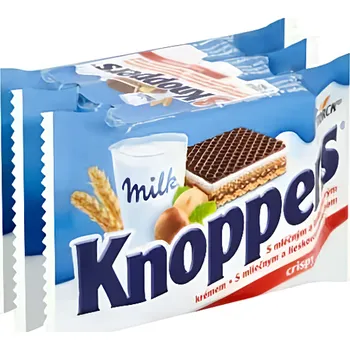 Knoppers Oplatky s mléčným a lískooříškovým krémem 3x25g 75g