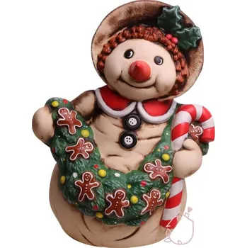 Vánoční dekorace Zimní venkovní dekorace sněhulačka Evka, ručně malovaná, vysoký 52 cm