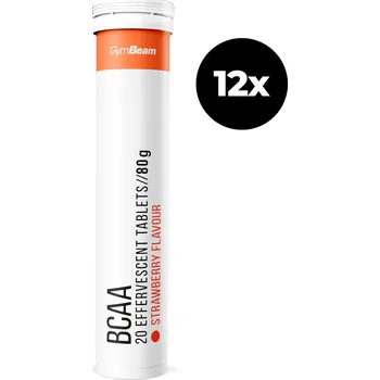 Aminokyselina GymBeam Effervescent BCAA 12 x 20 tab jahoda 12 x 20 tab