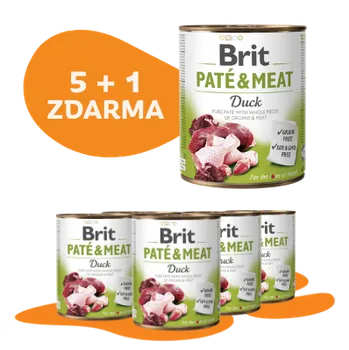 Krmivo pro psa 5 + 1 ZDARMA Brit Paté & Meat Duck 800g