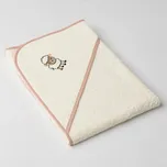 VEBA Dětská osuška s kapucí smetanová s výšivkou huňatý beránek Varianta: 100x100cm