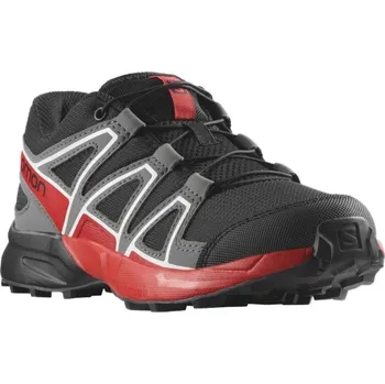 Dívčí obuv Salomon Speedcross J L47279200 - black/quiet shade/high risk red 34