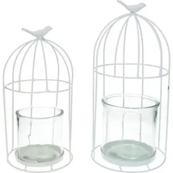 Svatební dekorace Svatební klec s ptáčky 16x32cm