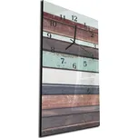 Glasdekor Nástěnné hodiny 30x60cm staré barevné desky Materiál: kalené sklo