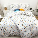 Francouzské krepové povlečení Střípky Zapínání: zip, Velikost polštáře: 2x50x70, Velikost přikrývky: 260x200 Šev uprostřed