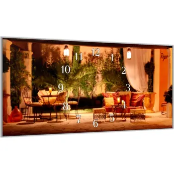 Hodiny Glasdekor Nástěnné hodiny 30x60cm zátiší k odpočinku Materiál: plexi