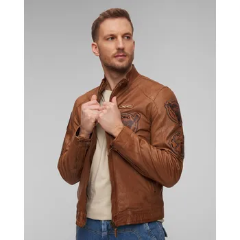 Pánská Hnědá Kožená Bunda Aeronautica Militare 241pn5037pl147-6