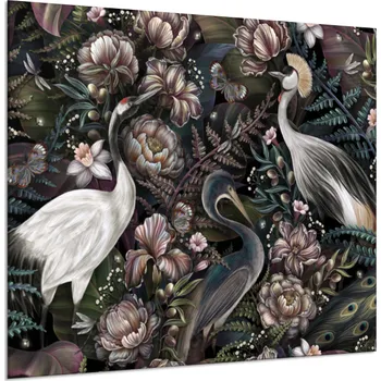 Obraz Glasdekor Sklo do kuchyně nástěnná malba královští ptáci Rozměr V/Š: 70 x 70 cm