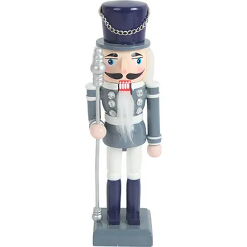 Vánoční dekorace Tarrington House Louskáček dřevěný 18 cm šedý