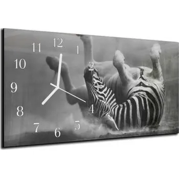 Hodiny Glasdekor Nástěnné hodiny 30x60cm zebra Materiál: plexi