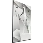 Glasdekor Nástěnné hodiny 30x60cm sv. šedá geometrická abstrakce Materiál: kalené sklo