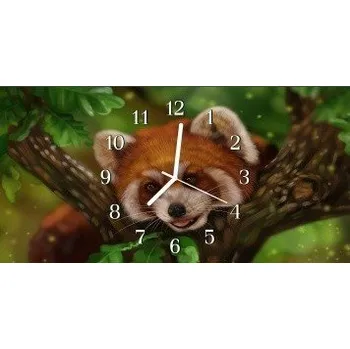 Hodiny Glasdekor Nástěnné hodiny panda 30x60cm Materiál: plexi